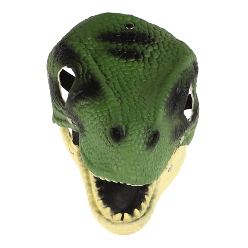 WOFASHPURET Dinosaurier-kopfbedeckung Tyrannosaurus-maske Dinosauriermaske Für Kopf Eines Dinosauriers Drachen-halloween-dekorationen Dinosaurier-masken Halloween-maske Green Emulsion von WOFASHPURET