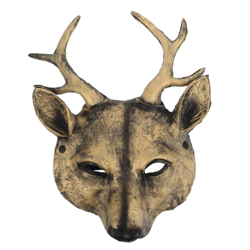 WOFASHPURET Elchmaske PU Für Halloween Realistische Hirschmaske Für Cosplay Partys Einstellbare Vollgesichtsmaske Langlebig Wiederverwendbar von WOFASHPURET