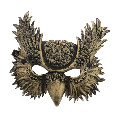 WOFASHPURET Eulenmaske Tierkopfmaske Maskerademaske Vogel-maskerade-maske Tiermasken Für Erwachsene Kostüm Maske Karnevalsmasken Für Erwachsene Tiergesichtsmaske Schnabelmaske Golden Pu von WOFASHPURET