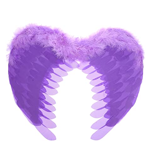 WOFASHPURET Federflügelspielzeuge Blau Mädchen Fee böse Weihnachten Kind Cosplay-Performance-Flügel Kostüm Flügel Kostüm Stützflügel Federflügel Requisiten Flügel Kostüm Violet von WOFASHPURET