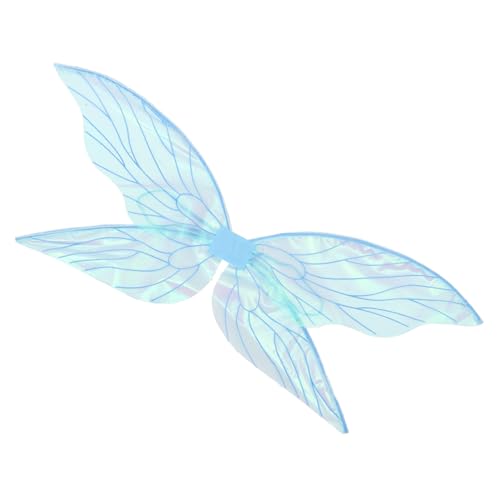 WOFASHPURET Feenflügel Rosa Kostüme Cosplay Halloweenkostüm Dame Erwachsene Partyzubehör Flügel Requisiten Flügel für Kostüm Parteiflügel Fairy Party Supplies Garn Sky-blue von WOFASHPURET