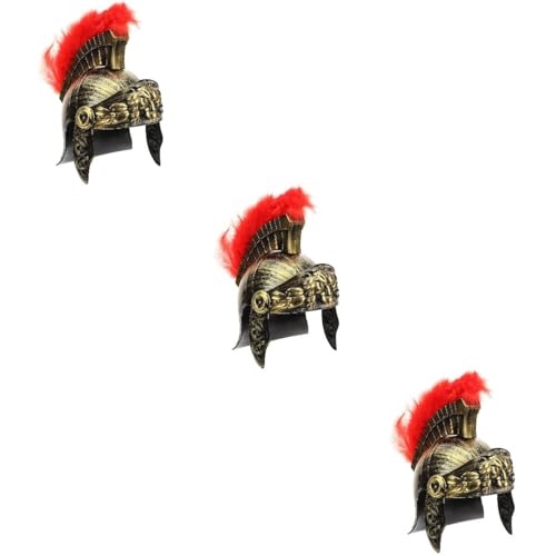 WOFASHPURET Griechischer Römischer Helm 3-Teiliges Kunststoff-Zubehör Für Antike Römische Gladiatorenhelme Für Kampfspiele Halloween Rote Quaste von WOFASHPURET