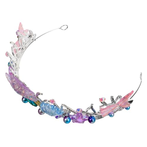 WOFASHPURET Haarreif Damen Mädchen mit Funkelnden Strasssteinen Königliche Party Tiara mit Muschel und Design Vielseitiges Haar Accessoire für Geburtstags und Karnevalsfeiern von WOFASHPURET