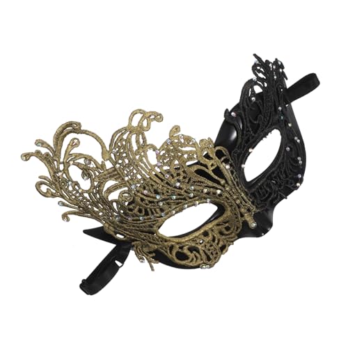 WOFASHPURET Halbgesichts Masquerade Maske Damen Spitze mit Elastischem Band Schwarze Goldene Party Maske für Karneval Halloween Cosplay Kostüm WOFASHPURET Halbgesichts Masquerade Maske Damen Spitze mit Elastischem Band Schwarze Goldene Party Maske für Karneval Halloween Cosplay Kostüm von WOFASHPURET