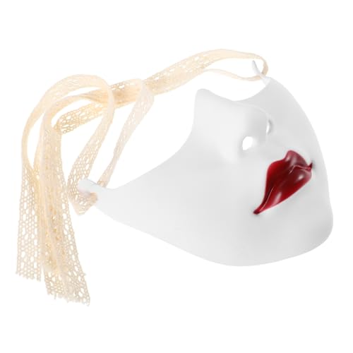 WOFASHPURET Halbgesichtsmaske mit Roten Lippen für Damen Mechanischer Maskenballmaske für Halloween Cosplay Karneval Thematische Partys Leicht WOFASHPURET Halbgesichtsmaske mit Roten Lippen für Damen Mechanischer Maskenballmaske für Halloween Cosplay Karneval Thematische Partys Leicht von WOFASHPURET