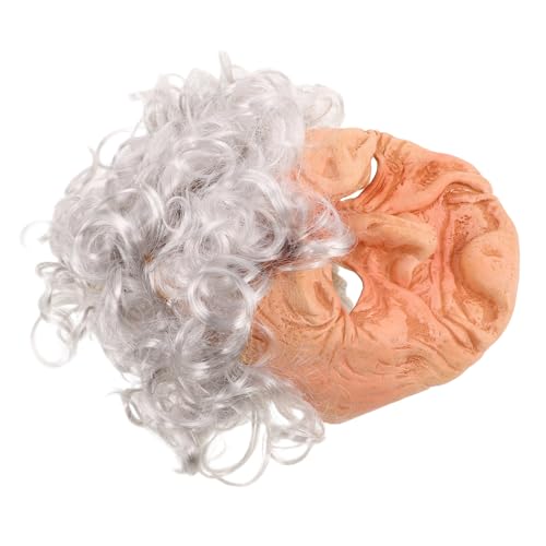 WOFASHPURET Halloween Alte Maske mit Perücke Realistisches Kostümzubehör für Herren Damen für Partys Bühnenaufführungen Kreative Rollenspiele Vielseitig Einsetzbar von WOFASHPURET