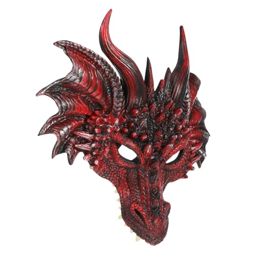 WOFASHPURET Halloween Drachenmaske Cosplay Halbe Gesichtsmaske Für Karneval Kostümpartys Lustige Verkleidung Für Erwachsene Requisite von WOFASHPURET