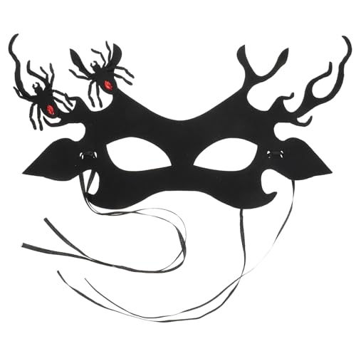WOFASHPURET Halloween Gothic Spider Maske mit Geweihen Halbe Gesichtsmasken für Verstellbar für Kostümpartys und Karneval von WOFASHPURET