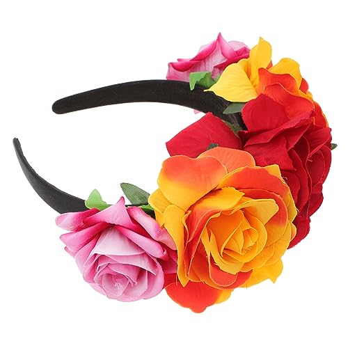 WOFASHPURET Halloween Großes Rosen Stirnband Buntes Blumenhaarband für Damen und Leichter Haarschmuck mit Realistischem Blütendesign für Karneval Party Kostüm und Halloween Feiern WOFASHPURET Halloween Großes Rosen Stirnband Buntes Blumenhaarband für Damen und Leichter Haarschmuck mit Realistischem Blütendesign für Karneval Party Kostüm und Halloween Feiern von WOFASHPURET