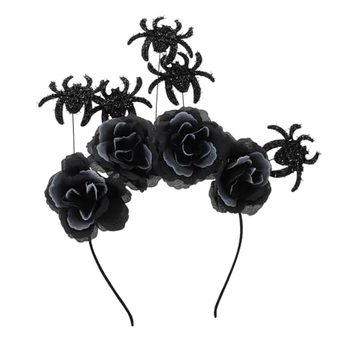 WOFASHPURET Halloween Haarreif mit Rosenblumen und Spinnenmotiv Flexibler Langlebiger Party Haarreifen Bequemes Cosplay Zubehör für Damen und Mädchen für Halloween und Kostümpartys WOFASHPURET Halloween Haarreif mit Rosenblumen und Spinnenmotiv Flexibler Langlebiger Party Haarreifen Bequemes Cosplay Zubehör für Damen und Mädchen für Halloween und Kostümpartys von WOFASHPURET