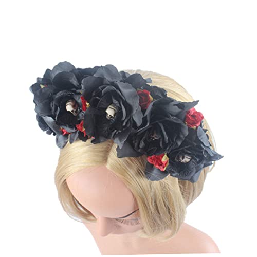 WOFASHPURET Halloween Haarschmuck Mit Floralen Kunstblumen Haarband Für Partys Und Festivals Für Damen Hochwertiges Und Sicheres Material Einzigartiger Kopfschmuck von WOFASHPURET