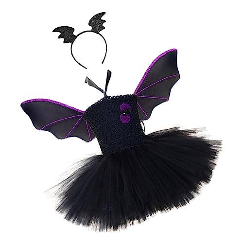WOFASHPURET Halloween Kostü Fledermaus Flügel Kleid Mit Zubehör Für ädchen 3 Teiliges Set Mit Kopfschmuck Flügeln Und Tüllrock Ideal Für Gruselpartys Und Kostümspiele Größe 80 WOFASHPURET Halloween Kostü Fledermaus Flügel Kleid Mit Zubehör Für ädchen 3 Teiliges Set Mit Kopfschmuck Flügeln Und Tüllrock Ideal Für Gruselpartys Und Kostümspiele Größe 80 von WOFASHPURET