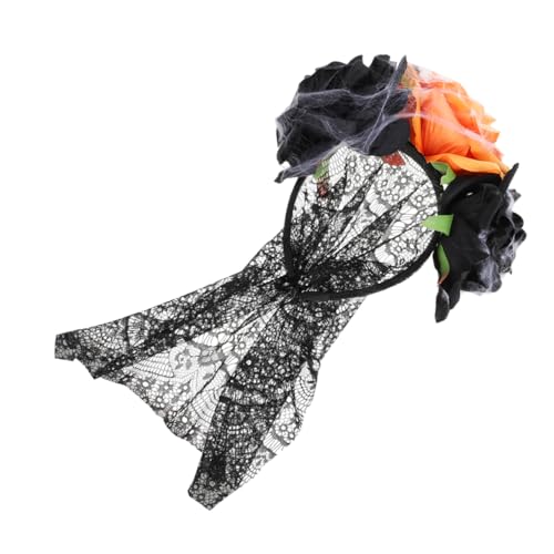 WOFASHPURET Halloween Rosen Spitzen Haarreif mit Großem Blumenkranz Eleganter Haarschmuck für Kostüm und Party Accessoires Schwarz Orange Geeignet für Halloween und Festliche Anlässe WOFASHPURET Halloween Rosen Spitzen Haarreif mit Großem Blumenkranz Eleganter Haarschmuck für Kostüm und Party Accessoires Schwarz Orange Geeignet für Halloween und Festliche Anlässe von WOFASHPURET