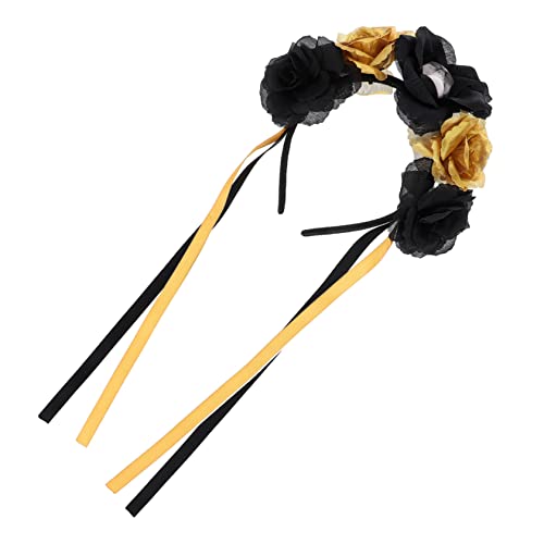 WOFASHPURET Halloween Schädel Haarband Mit Nachahmung Von Rosenblüten Festliches Kopfdekor Für Halloween Party Und Tag Toten Dekoration von WOFASHPURET