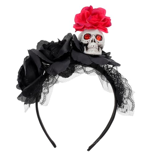 WOFASHPURET Halloween Skull Haarreif Neuartige Kopfbedeckung Für Halloween Cosplay Mit Dekorativen Und Strasssteinen Perfektes Haarzubehör Für Kostümparty Und Karneval von WOFASHPURET