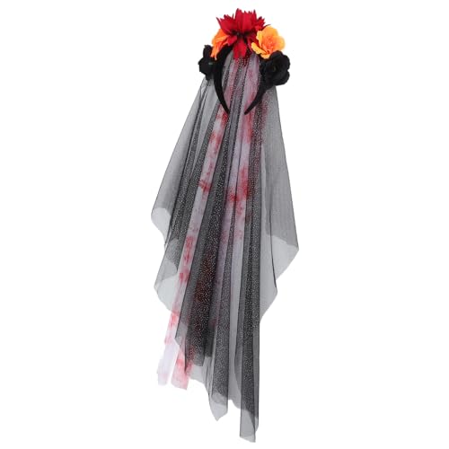 WOFASHPURET Halloween Stirnband Mit Dunklen Schleier Cosplay Kopfschmuck Für Halloween Feiern Vielseitig Einsetzbar Für Foto Requisiten von WOFASHPURET