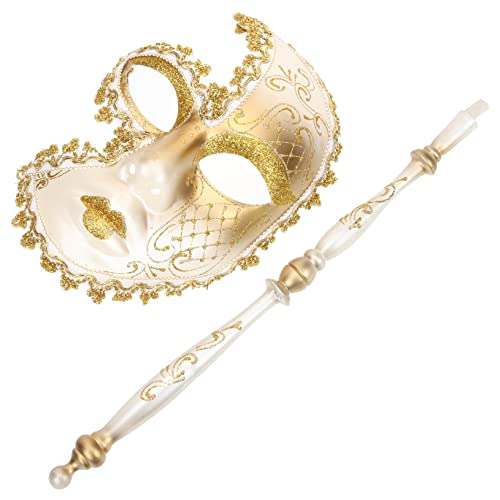 WOFASHPURET Handgehaltene Venezianische Maske mit Stab für Karneval Fasching und Maskenball für Kostümpartys Halloween und Bühnenaufführungen WOFASHPURET Handgehaltene Venezianische Maske mit Stab für Karneval Fasching und Maskenball für Kostümpartys Halloween und Bühnenaufführungen von WOFASHPURET