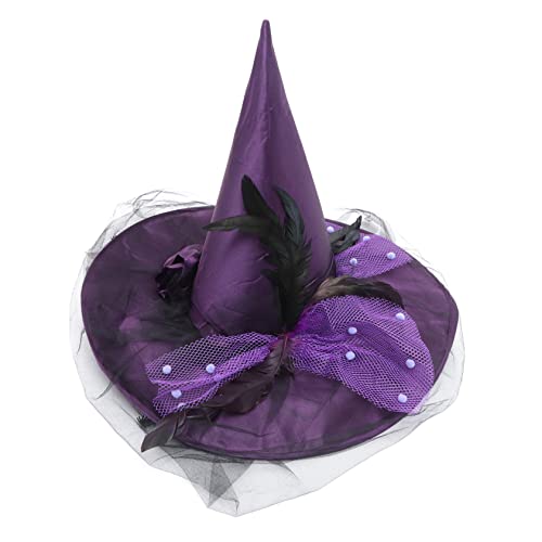 WOFASHPURET Hexenhut für Damen Dekorativer Kostümhut für Halloween Karneval Cosplay Leichter Bequemer Elegantes Design für Festliche Anlässe Vielseitig Einsetzbar Partyzubehör von WOFASHPURET