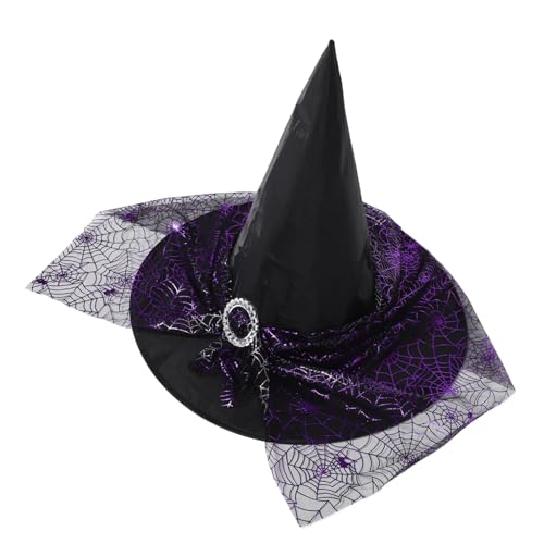 WOFASHPURET Hexenhut für Damen Schwarzer Halloween Hut mit Krempe Elegantes Kostümzubehör für Halloween Partys Stilvoller Zaubererhut für Frauen Atmungsaktives WOFASHPURET Hexenhut für Damen Schwarzer Halloween Hut mit Krempe Elegantes Kostümzubehör für Halloween Partys Stilvoller Zaubererhut für Frauen Atmungsaktives von WOFASHPURET