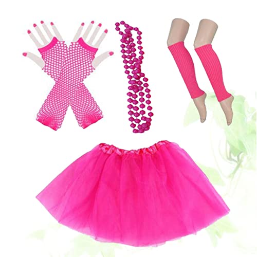WOFASHPURET Jahre Partyset Teiliges Kostüm Mit Fingerlosen Fischernetz-handschuhen Beaded Neon Halskette Tutu Rock Und Beinschläuchen Rosy Für Karneval Und Kostümpartys WOFASHPURET Jahre Partyset Teiliges Kostüm Mit Fingerlosen Fischernetz-handschuhen Beaded Neon Halskette Tutu Rock Und Beinschläuchen Rosy Für Karneval Und Kostümpartys von WOFASHPURET