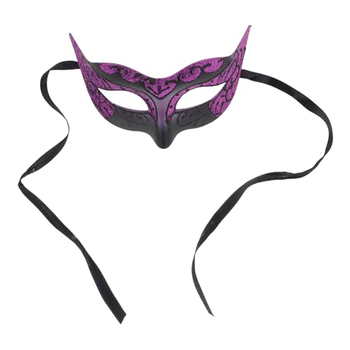 WOFASHPURET Karnevalsmaske Für Damen Zeigen Paillette Erwachsene Masken Prinzessin Schwarz Karneval Maskerade Halloween Gras Gefiedert Hälfte Spitze Violett Plastik von WOFASHPURET