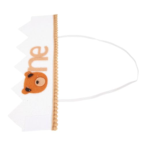 WOFASHPURET Kindergeburtstagskrone Stirnband Brauner Bär Pailletten Krone für Kleinkinder Mädchen Haarreif Stabil und Farbintensiv Perfektes Fotoaccessoire und von WOFASHPURET
