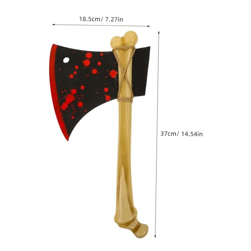 WOFASHPURET Leichte Halloween Skelett Axt Deko Realistische Einseitige Knochenwaffe für Party Cosplay Handliches Halloween Kostüm Zubehör für Fotorequisiten und Bühnenhintergründe von WOFASHPURET