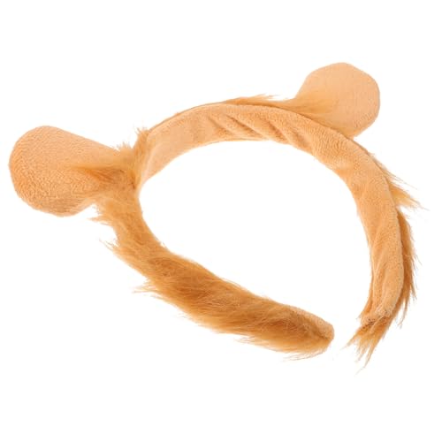 WOFASHPURET Löwenohrzubehör Erwachsene Halloween Stirnband Fälschung Party Ohren Thema Für Löwen-kostümzubehör Kind Fell Löwen-cosplay Plüsch Light Brown WOFASHPURET Löwenohrzubehör Erwachsene Halloween Stirnband Fälschung Party Ohren Thema Für Löwen-kostümzubehör Kind Fell Löwen-cosplay Plüsch Light Brown von WOFASHPURET