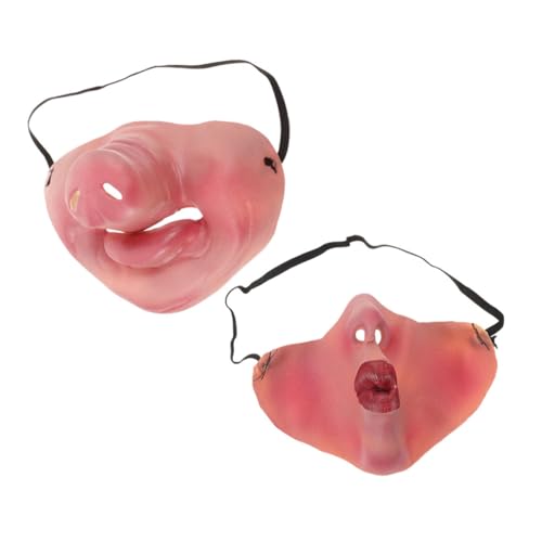 WOFASHPURET Lustige Halbgesichts Halloween Atmungsaktivem mit Schweinenase Kreatives Cosplay Tierkostüm für Erwachsene für Partys Karneval und Faschingsspielspaß von WOFASHPURET