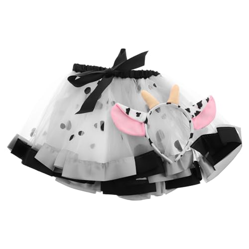 WOFASHPURET Milchkuh-kostüm-set Für Kinder, Kuhohren, Stirnband, Tutu-rock, Kuh-kostüm-zubehör, Kinder-tier-cosplay-anzieh-kits Für Partys WOFASHPURET Milchkuh-kostüm-set Für Kinder, Kuhohren, Stirnband, Tutu-rock, Kuh-kostüm-zubehör, Kinder-tier-cosplay-anzieh-kits Für Partys von WOFASHPURET