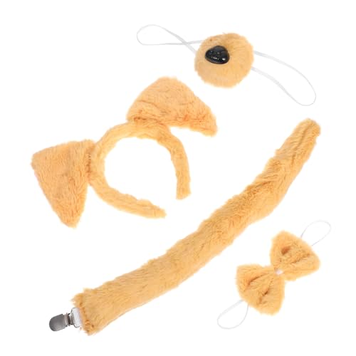 WOFASHPURET Plüsch Hund Ohren Stirnband Set mit Weiches Tierisches Kostüm Zubehör für Damen Spitze und Hängende Hundeohren Vielseitig für Halloween Karneval und Kostümpartys Geeignet von WOFASHPURET
