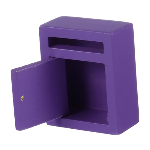 WOFASHPURET Puppenhaus Briefkasten Dekoration Mini-briefkasten Wohnaccessoires Dekor Kleine Briefkastenverzierung Haushaltswaren Dekor Möbel Miniatur Holz Kind Statue Altmodisch Violett von WOFASHPURET