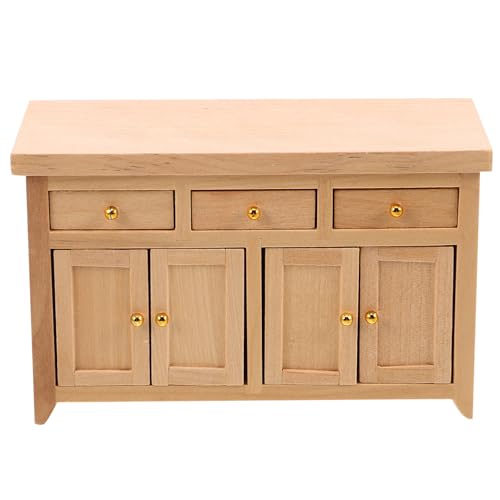 WOFASHPURET Puppenhaus-Holzmöbel: Miniatur-Seitenschrank für Puppenhausküche - Miniatur-Szenenlayout im Maßstab 1/12, ungefärbter Schrank WOFASHPURET Puppenhaus-Holzmöbel: Miniatur-Seitenschrank für Puppenhausküche - Miniatur-Szenenlayout im Maßstab 1/12, ungefärbter Schrank von WOFASHPURET