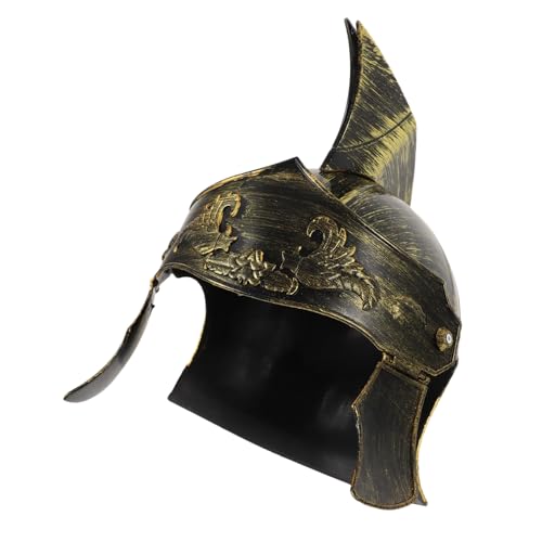 WOFASHPURET Römischer Kriegerhelm für Kostümparty Mittelalterliches Cosplay Zubehör Vintage Soldatenhelm für Halloween und Larp Einzigartiges Design für Auftritte und Veranstaltungen von WOFASHPURET