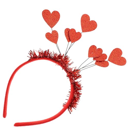 WOFASHPURET Rotes Herz Haarreif Stirnband für Damen Party Kopfschmuck Valentinstag Bequemes Haarschmuck Accessoire für Hochzeit Fasching Geburtstag und Festlichkeiten von WOFASHPURET