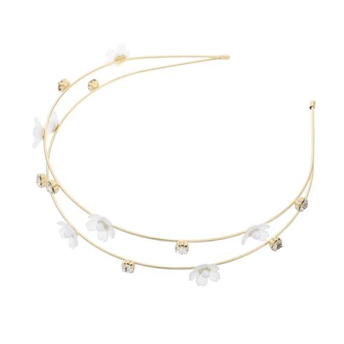 WOFASHPURET Schickes Blumen-haarband Für Frauen, Doppellagiges Strass-haarband Für Cosplay-festivals, Modische Metall-kopfbedeckung Für Frauen Und Mädchen von WOFASHPURET