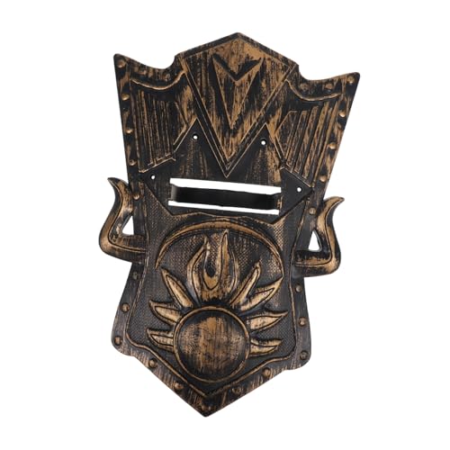 WOFASHPURET Schild Leichtes Halloween Requisiten Halloween zubehör Ritterspielzeug Rollenspiel zubehör Burgaktivitäten, Kunsthandwerk Kinderschild Plastik Golden von WOFASHPURET