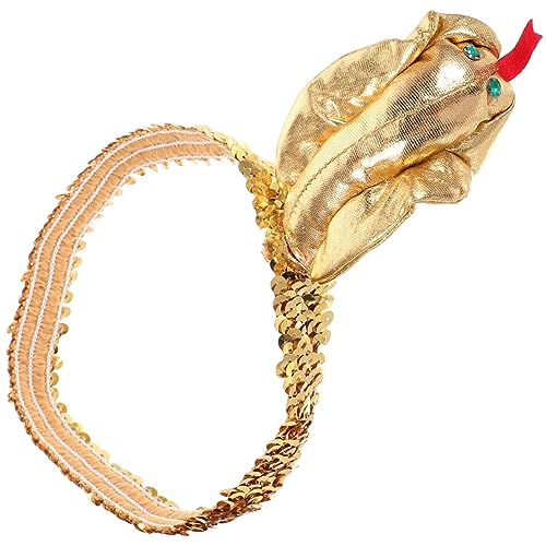 WOFASHPURET Schlangenstirnband Halloween Stirnband Halloween-kopfbedeckung Halloween-party-stirnband Schlangenschmuck Maske Halloween-ohrringe Schlangenkopfschmuck Für Cosplay Golden Stoff WOFASHPURET Schlangenstirnband Halloween Stirnband Halloween-kopfbedeckung Halloween-party-stirnband Schlangenschmuck Maske Halloween-ohrringe Schlangenkopfschmuck Für Cosplay Golden Stoff von WOFASHPURET