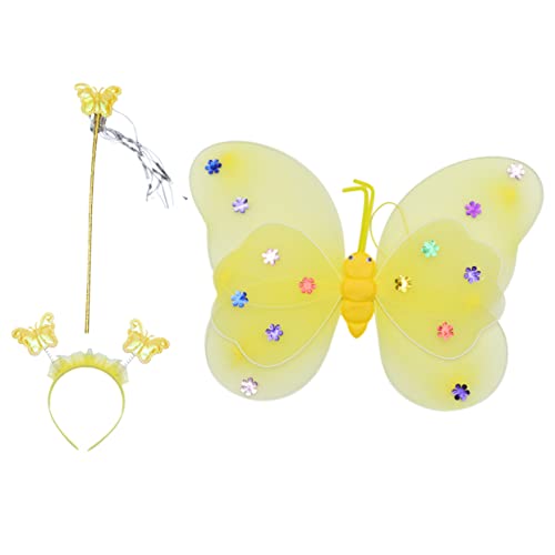 WOFASHPURET Schmetterlingsflügel Spielzeug halloween kostüm ausgefallene Haargummis Kinderkostüme Kinderkleidung Kleider Feenflügel für Mädchen Feenflügel Schmetterlinge kleines Mädchen Rock von WOFASHPURET
