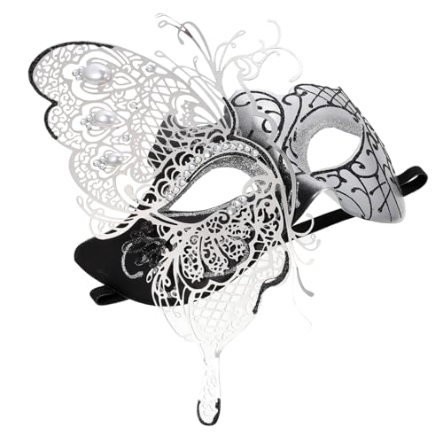 WOFASHPURET Schwarze Schmetterlingsmaske Damen Halbgesichts Masquerade Party Maske Leichtes Atmungsaktives Design für Halloween Karneval Maskenball Cosplay Zubehör von WOFASHPURET