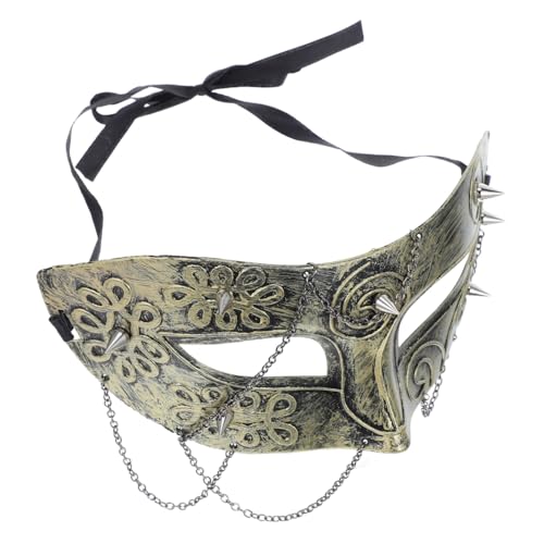 WOFASHPURET Steampunk Maske Halbgesichts Punk Stil mit Kette Masquerade Cosplay Zubehör für Karneval Halloween Bühnenauftritte und Themenpartys WOFASHPURET Steampunk Maske Halbgesichts Punk Stil mit Kette Masquerade Cosplay Zubehör für Karneval Halloween Bühnenauftritte und Themenpartys von WOFASHPURET
