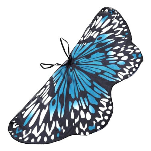 WOFASHPURET Strandschal Flügel Mädchen Party Schmetterlingsschal Schmetterlingsumhang für Polyester Blue von WOFASHPURET