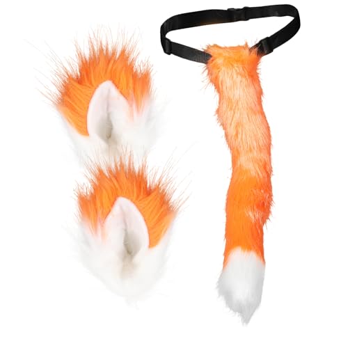 WOFASHPURET Verstellbares Fox Kostüm Set mit Kuscheligem Kunstpelz Tierohren Stirnband und Langlebig und für Halloween Karneval und Cosplay Partys WOFASHPURET Verstellbares Fox Kostüm Set mit Kuscheligem Kunstpelz Tierohren Stirnband und Langlebig und für Halloween Karneval und Cosplay Partys von WOFASHPURET