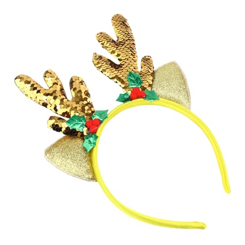 WOFASHPURET Weihnachtlicher Haarreif mit Glänzenden Pailletten Rentiergeweih Design Bequemes Unisex Stirnband für Weihnachtsfeiern Partys und Festliche Anlässe Langlebiges Material von WOFASHPURET