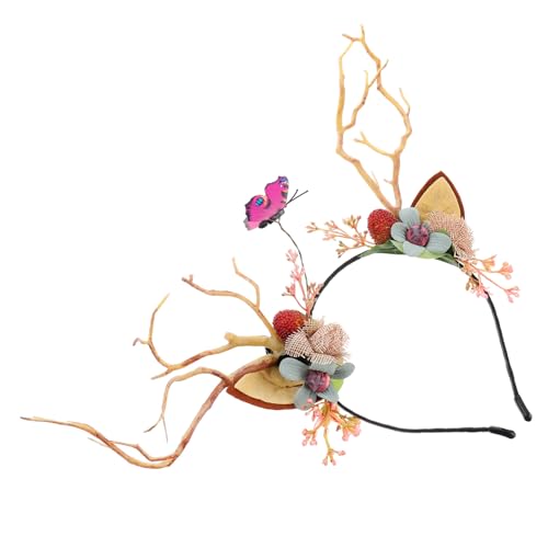 WOFASHPURET Weihnachtliches Schmetterlingszweig Haarband Mit Antler Design Festlicher Kopfschmuck Für Weihnachtsfeiern Fotografie Und Besondere Anlässe Weihnachtsaccessoire von WOFASHPURET