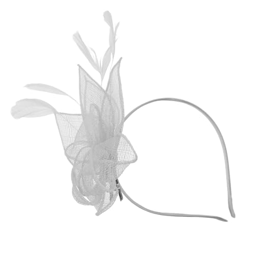 WOFASHPURET Weißes Fascinator-stirnband, Teeparty-hut, Haarspange für Cocktail-events, Halloween, Weihnachten von WOFASHPURET