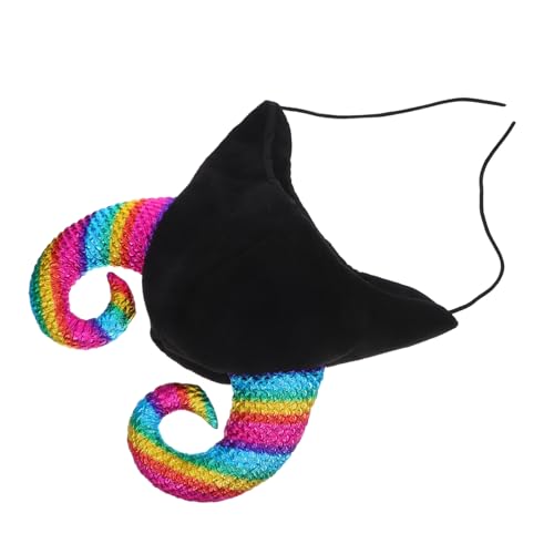 WOFASHPURET Winterwarmer Kuhhorn Beanie mit Kinnriemen Leichter Monsterhut für Ski Outdoor Lustige Cosplay Kopfbedeckung Halloween Party Accessoire und Fotorequisit von WOFASHPURET