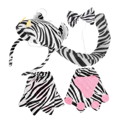 WOFASHPURET Zebra Kostüm Set Erwachsene mit Realistischem Haarreif Schweif Fliege und Handschuhen Weiche Bequeme Tierkostüm Zubehör für Halloween Cosplay Karneval und Bühnenauftritte WOFASHPURET Zebra Kostüm Set Erwachsene mit Realistischem Haarreif Schweif Fliege und Handschuhen Weiche Bequeme Tierkostüm Zubehör für Halloween Cosplay Karneval und Bühnenauftritte von WOFASHPURET