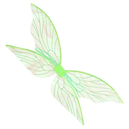 WOFASHPURET Zikadenflügel Halloween funkeln Cosplay Dekorationen Erwachsene Kostüme Flügel für Kostüm Feenflügel-Ornament Party-Flügel-Stütze Flügel für Frauen Garn Light Green von WOFASHPURET