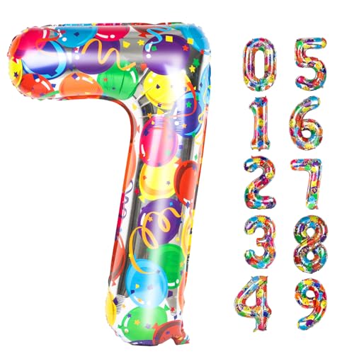 40 Zoll Nummer 7 Luftballon,Jumbo bunte sieben Geburtstag Dekoration, 7 17 27 70 Jahre alt Ballon Mylar Folie Ballon Zahl für Engagement, Hochzeit, Promotionen 40 Zoll Nummer 7 Luftballon,Jumbo bunte sieben Geburtstag Dekoration, 7 17 27 70 Jahre alt Ballon Mylar Folie Ballon Zahl für Engagement, Hochzeit, Promotionen von WOFEU